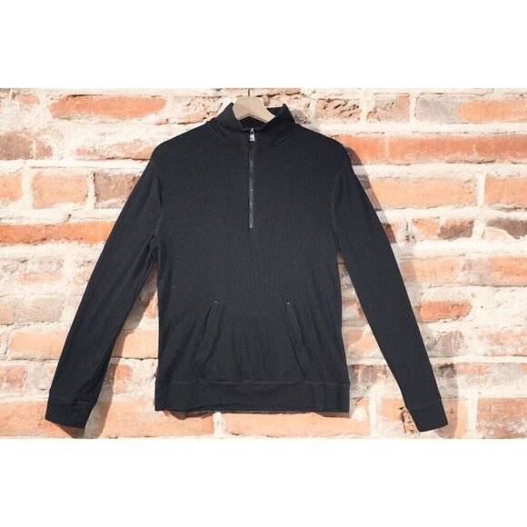 Lauren Ralph Lauren Active Ribbed Quarter-Zip Pullover - Black - Size L - Picture 2 of 16